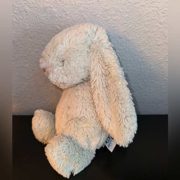 Jellycat Bashful Bunny Aqua Teal Blue Plush Rabbit Toy Lovey 12” - Picture 3 of 5